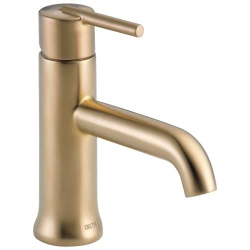 Delta Faucet Trinsic Single Hole Bathroom Faucet, Gold Bathroom Faucet, Single Handle Bathroom Fauce | Amazon (US)