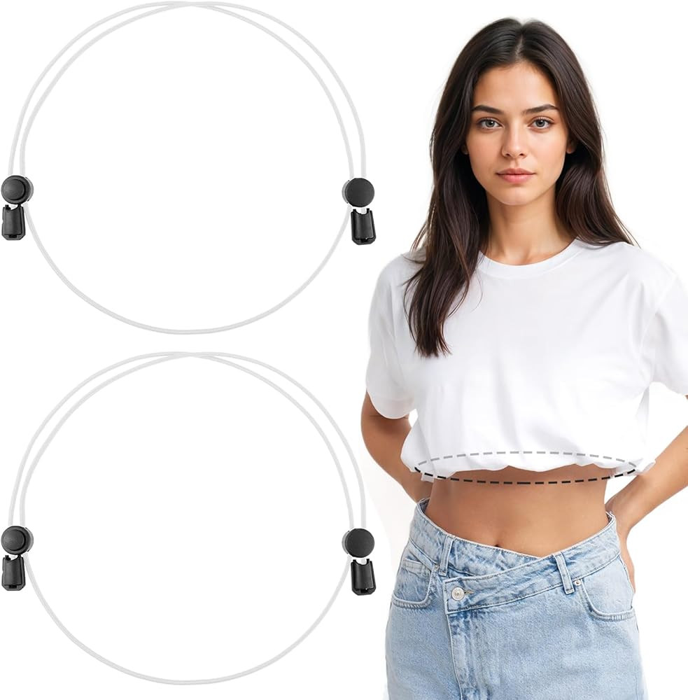 Mabor 2 Pcs Shirt Tuck Band Women, Tuck Adjustable Band, Crop Bands for Tucking Shirts Elastic Ba... | Amazon (US)