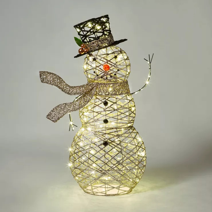 42" Faux Rattan Snowman Novelty Sculpture Light - Wondershop™ | Target