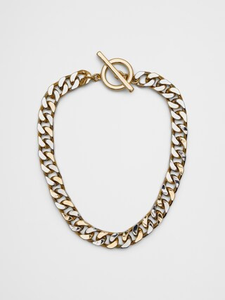 Mixed Metal Curb Chain Toggle Necklace | Banana Republic Factory