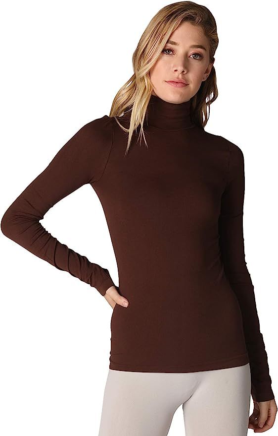 NIKIBIKI Women Seamless Long Sleeve Mock Neck Top, One Size | Amazon (US)