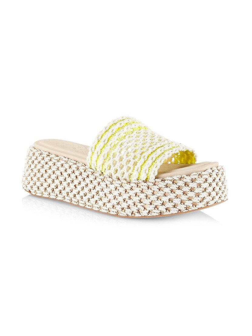 Logan Crochet Flatform Slide Sandals | Saks Fifth Avenue