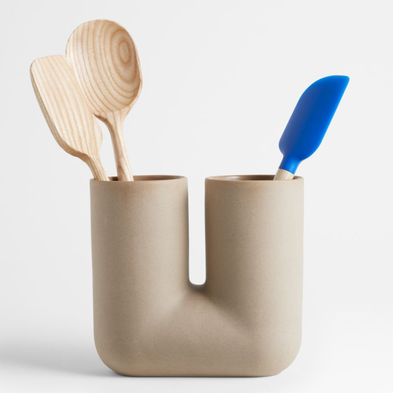 Stoneware Utensil Holder by Molly Baz + Reviews | Crate & Barrel | Crate & Barrel