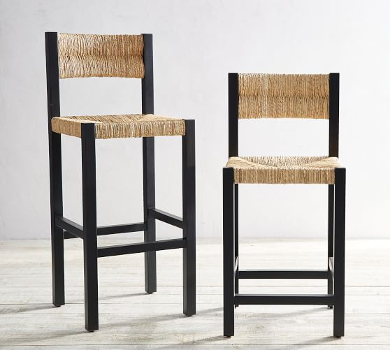 Malibu Woven Bar & Counter Stools | Pottery Barn (US)