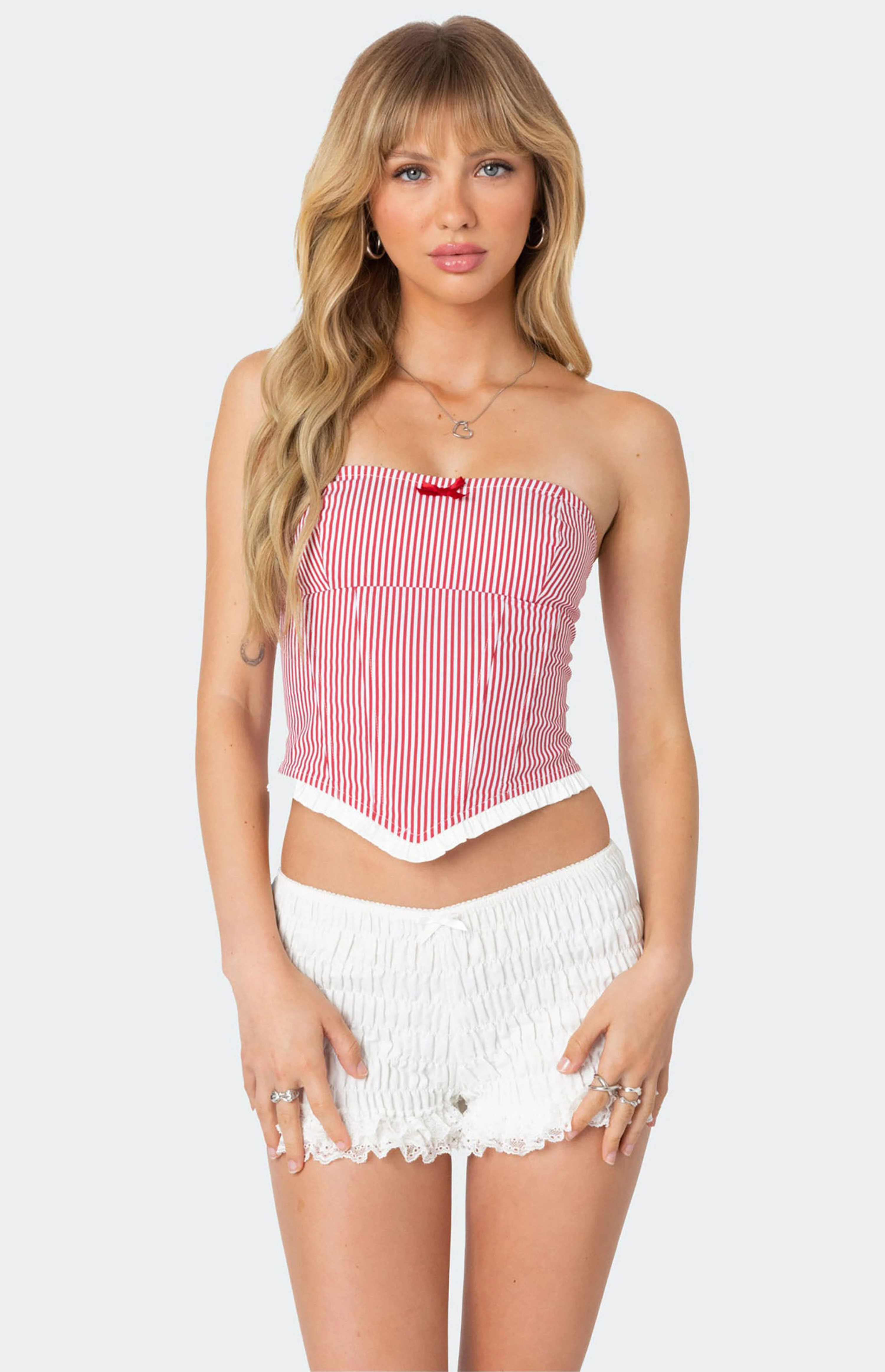 Edikted Hamilton Pinstripe Poplin Corset | PacSun