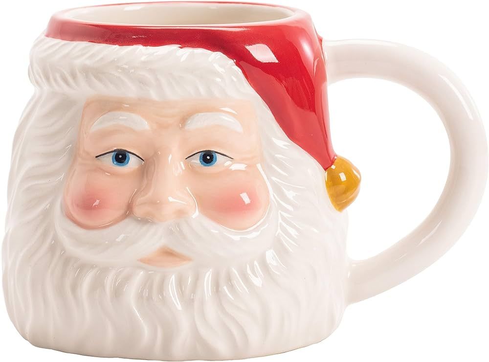 Bico Santa Claus 18oz Ceramic Hand Painted Mug, for Coffee, Tea, Hot Chocolate, Milk, Microwave a... | Amazon (US)