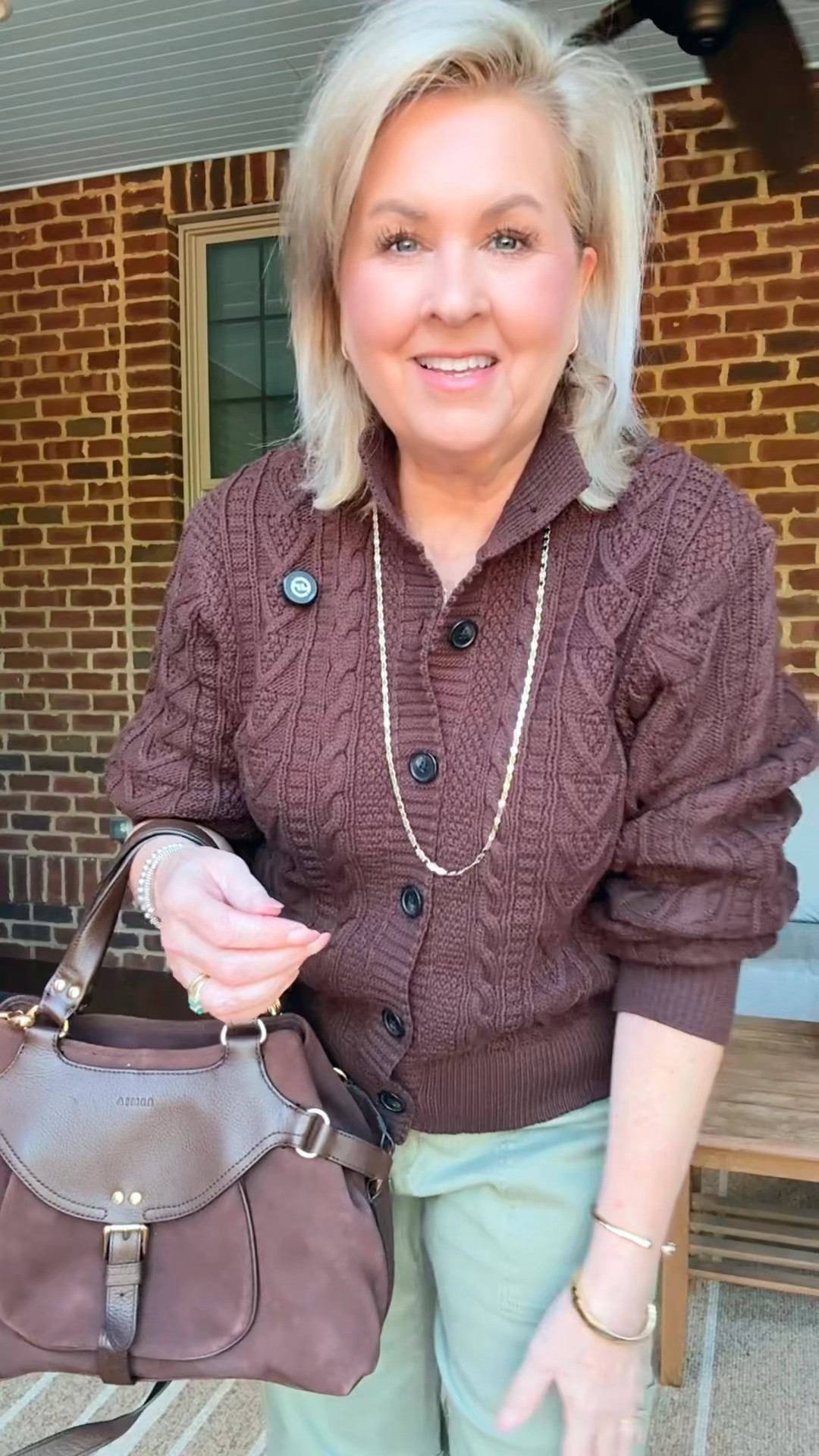 Chocolate brown and cargo pants are two fall trends. These are affordable, so grab them while you can.