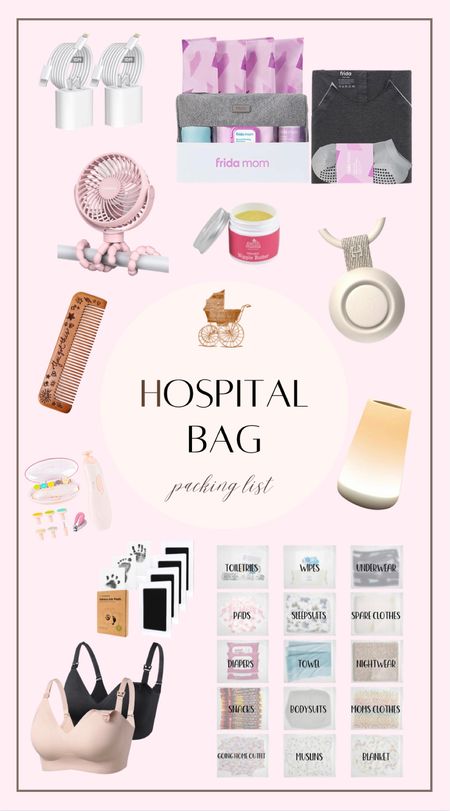Hospital bag checklist—all sourced on amazon! 