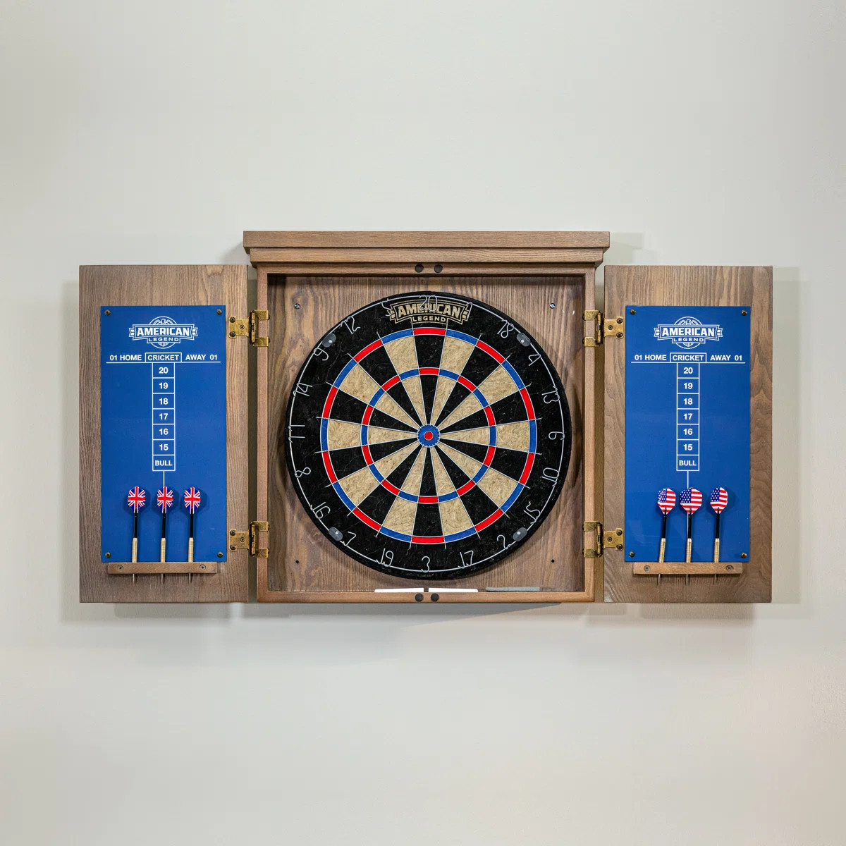 American Legend Charleston Bristle Dartboard Cabinet Set - Includes 18” dartboard and 6 steel t... | Wayfair North America