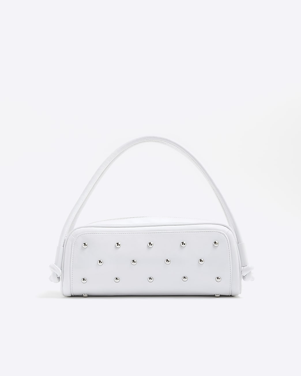 White Studded Knot Shoulder Bag | River Island UK & IE