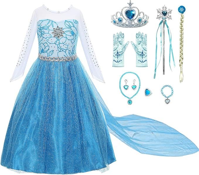 Princess Costumes for Girls Dress Up Clothes for Little Girls Toddler Costume with Accessories Cr... | Amazon (US)