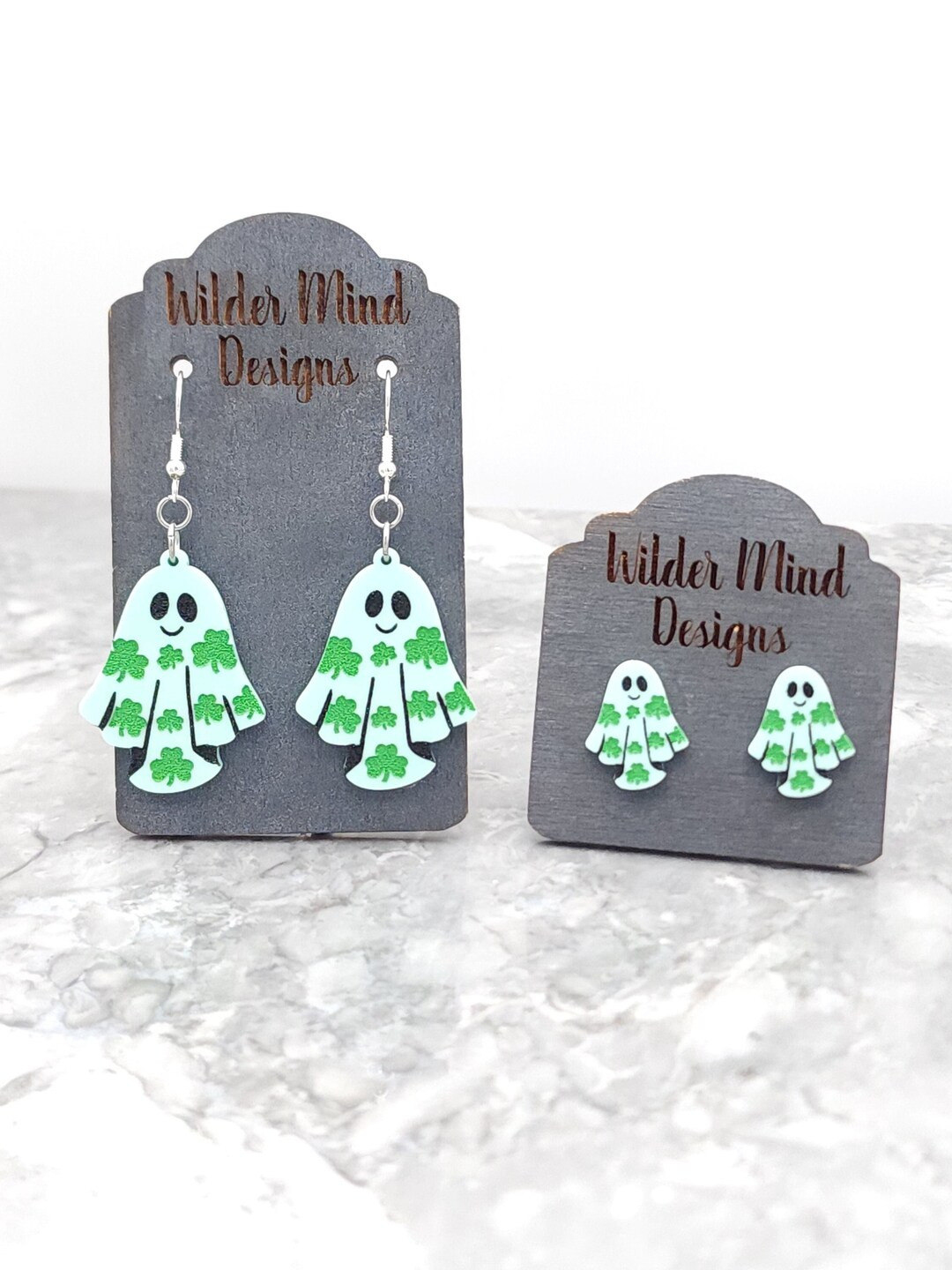 Shamrock Ghost, St. Patrick's Day Earrings, Clover Earrings, Shamrock Earrings, Horror Earrings, ... | Etsy (US)