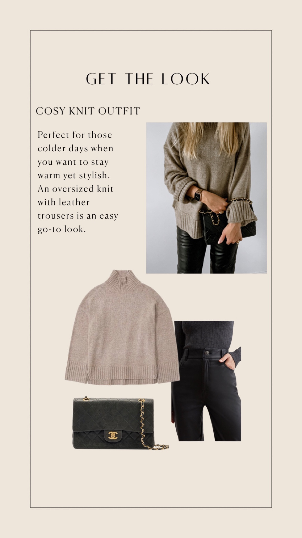 Get the look // perfect for colder days, an oversized cosy knit jumper and leather trousers is an easy go-to style 

#LTKstyletip #LTKSeasonal #LTKFind