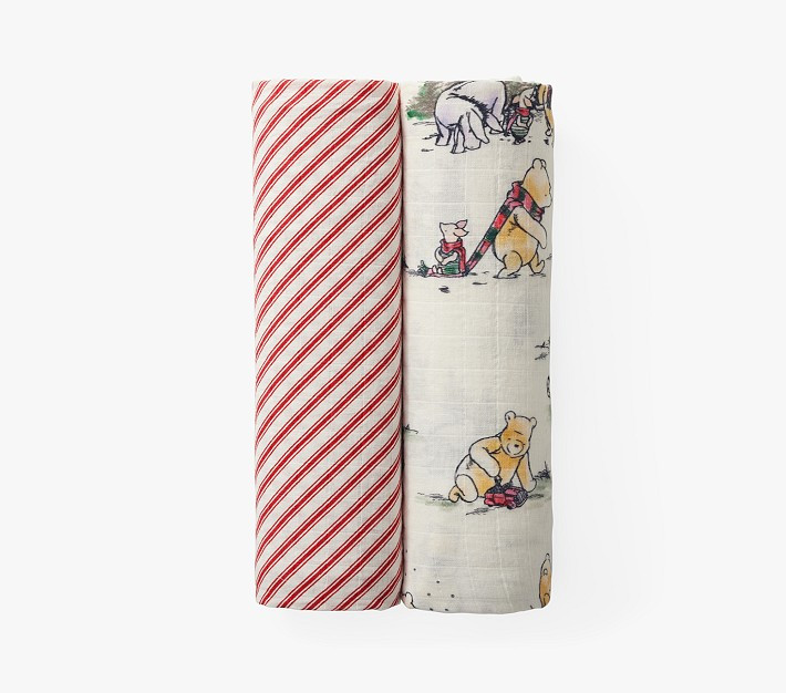 Disney's Winnie the Pooh Holiday Organic Swaddle Set | Pottery Barn Kids