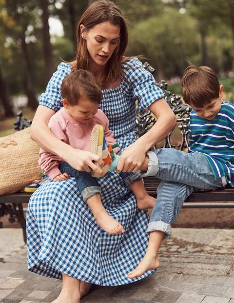 Sky Smocked Linen Midi Dress | Boden (US)