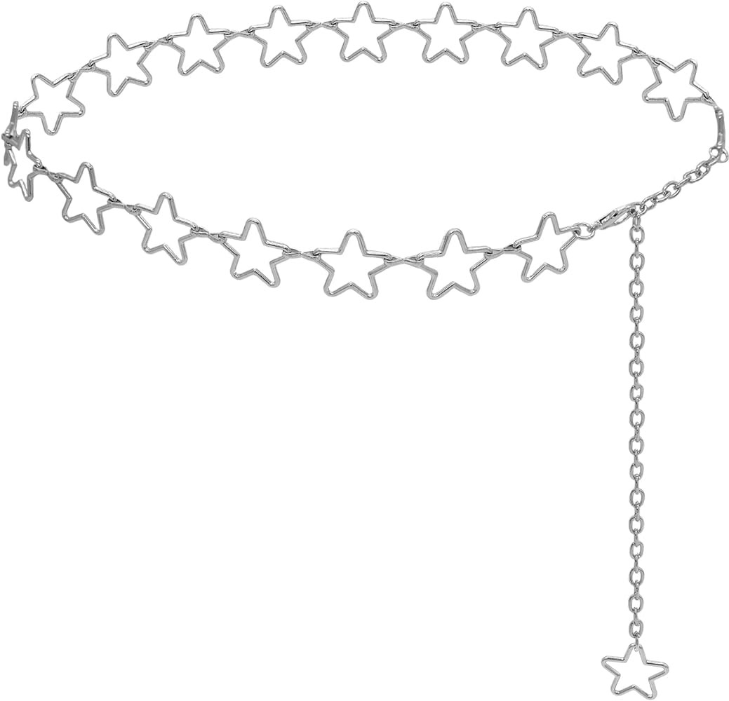 Long Tassel Waist Chain Belt for Women, Adjustable Metal Body Belly Belt Chain for Dress | Amazon (US)