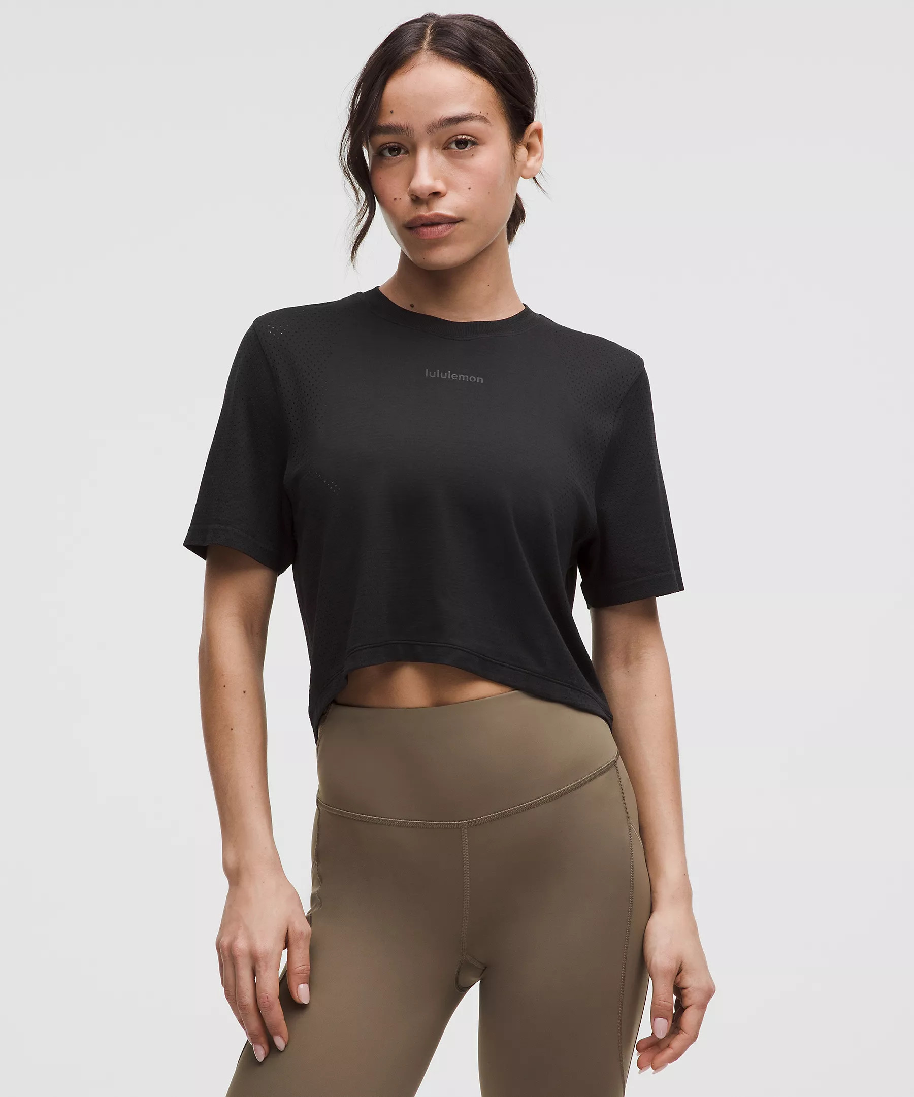 Swiftly High-Low Cropped Short-Sleeve Shirt | Lululemon (US)