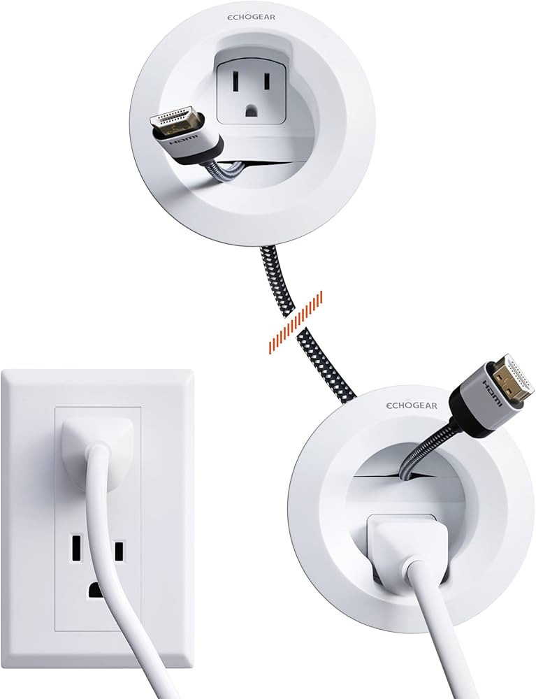 ECHOGEAR in-Wall Cable Management Kit - Includes Power & Low Voltage Cable Management - Hide TV W... | Amazon (US)