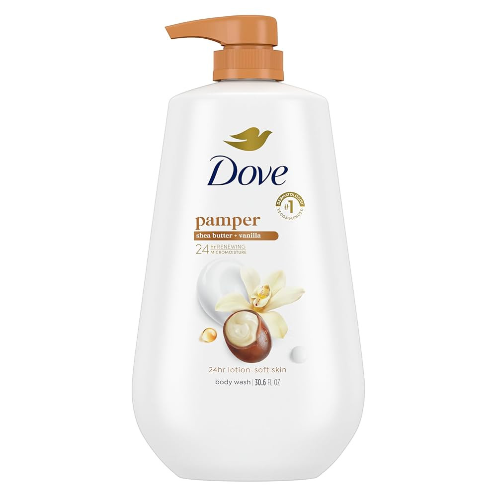 Dove Body Wash with Pump Pamper Shea Butter & Vanilla for 24hr Lotion-Soft Skin Moisturizing Skin... | Amazon (US)
