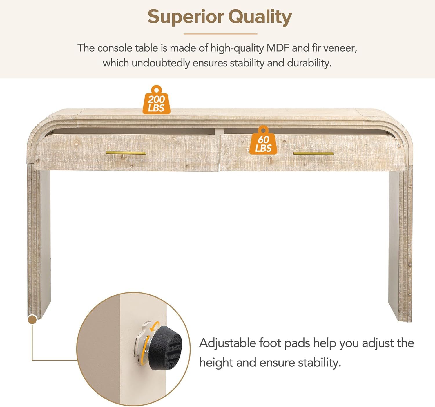 HanStrong Console Table with Drawers, Unique Retro Silhouette Entryway Table Narrow Wood Sofa Tab... | Amazon (US)