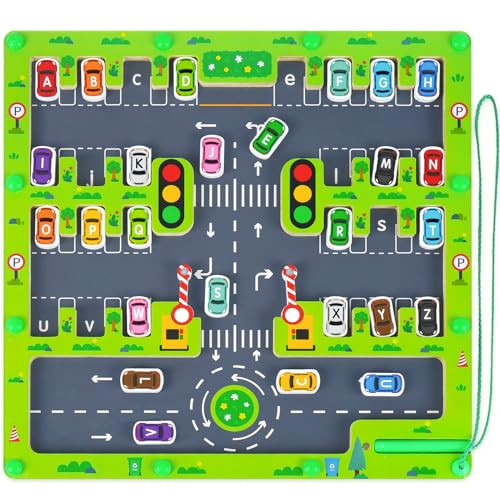 KMTJT Magnetic Alphabet Maze, Wooden Montessori Toys for 2 3 4 Year Old, Toddler Toys for Ages 2-4, Magnetic Board Toddler Puzzles, Learning Toys Gifts for 2 3 4 5 Year Old Kids Boys Girls | Amazon (US)