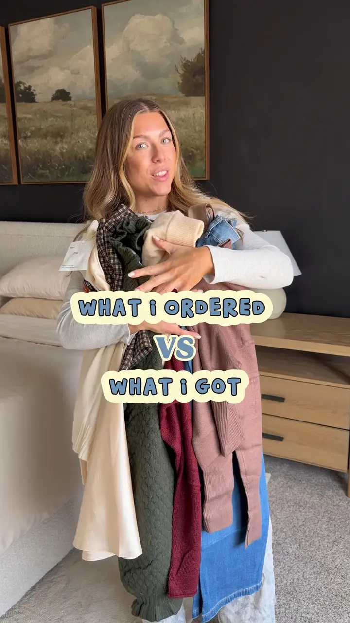 Miranda trying on her Amazon fall haul
