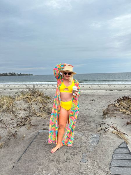Throwing over a simple (but colorful!) duster is the perfect beach look!

#LTKFindsUnder100 #LTKStyleTip #LTKSwim