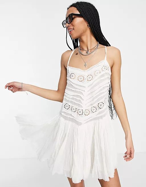 Free People annelise eyelet cami dress in white  | ASOS | ASOS (Global)