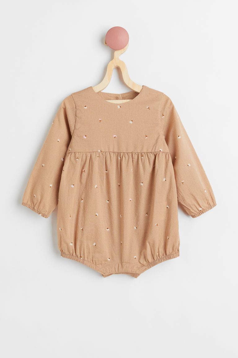 H & M - Cotton Romper Suit - Beige | H&M (US + CA)