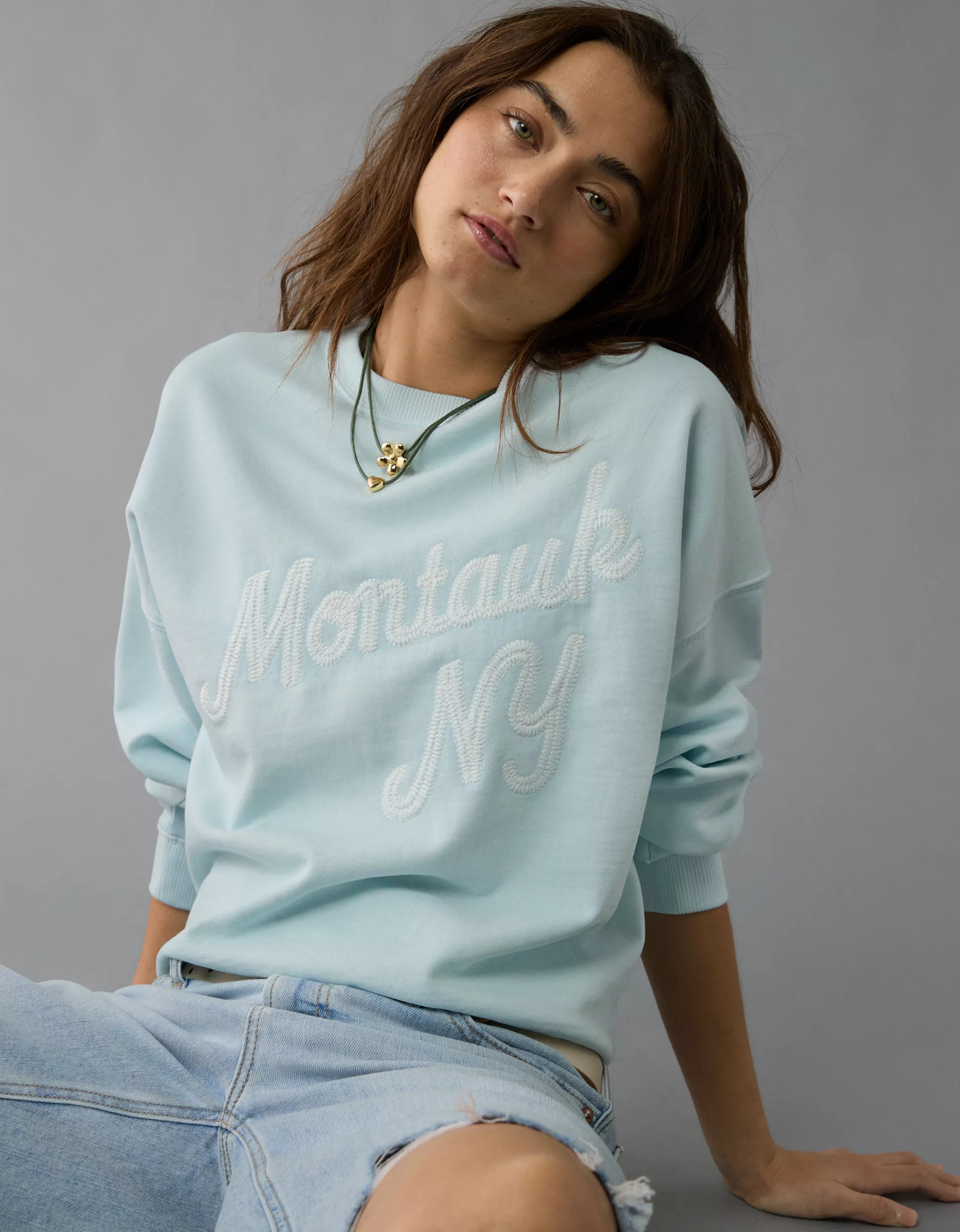 AE Relaxed Fit Destination Graphic Sweatshirt | American Eagle Outfitters (US & CA)
