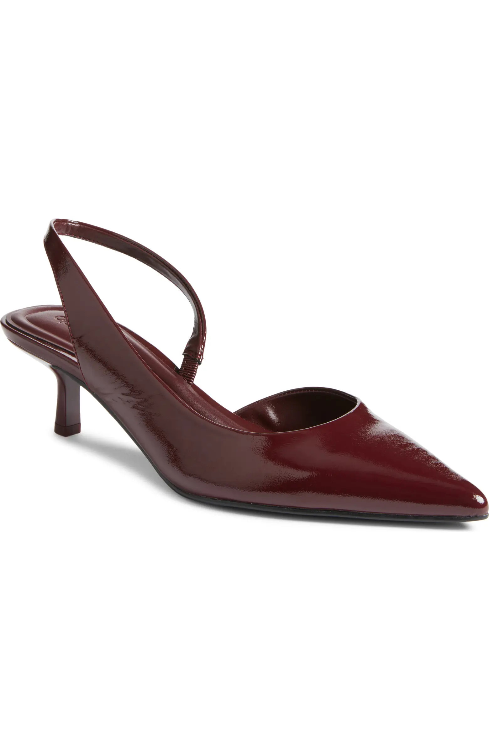 Corina Slingback Half d'Orsay Pointed Toe Kitten Heel Pump (Women) | Nordstrom