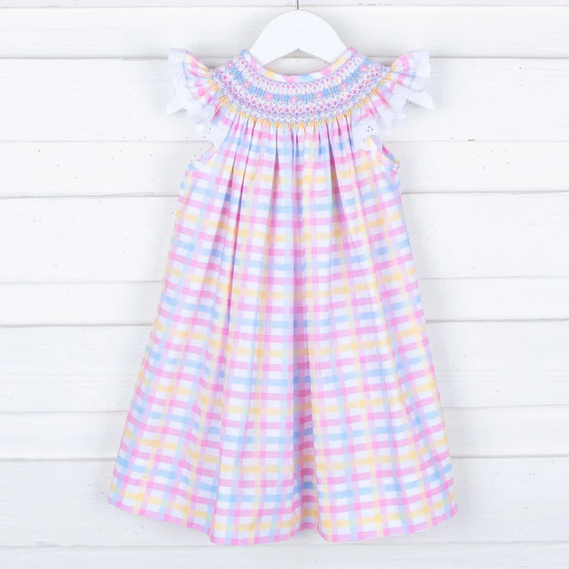 Geometric Smocked Spring Plaid Dress | Classic Whimsy