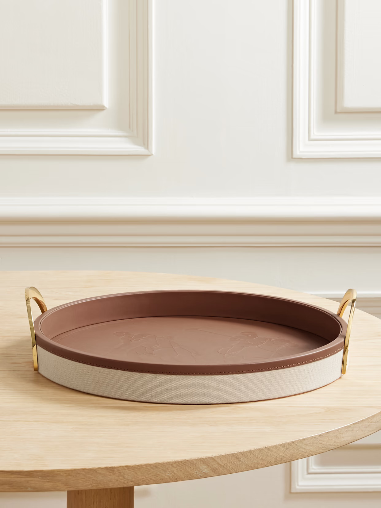 Ralph Lauren Home - Garrett Canvas, Leather And Gold-tone Tray - Brown | NET-A-PORTER (US)