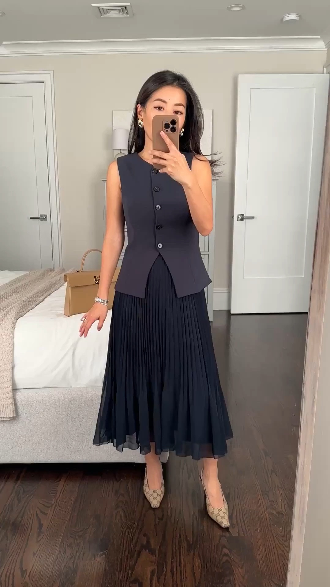 Aritzia end of the season sale includes two of my favorite Aritzia (petite friendly) work to weekend pieces from earlier this year! 

Up to 50% off select items Aritzia items this week - note exchanges / store credit only for sale items. 

• Regal vest in navy size 0 - runs small across the chest so I sized up. Nice quality, tailored, and pairs well with their matching effortless pants and jeans too. 

Has a matching effortless drape trouser (I take 0 Shorter) or cropped pants (I take 0 regular)

• Twirl pleated skirt in navy xxs - so pretty! Midi length on petites. More feminine , airy and flowy than the usual pleated skirt. I have a 25” waist and took the xxs to wear at my higher waist. 

Xs measures 12.25” across the elastic waist band and has stretch. 

@aritzia #aritziapartner 

Classic Work meeting or presentation outfits, petite friendly workwear

#LTKSaleAlert #LTKStyleTip #LTKWorkwear