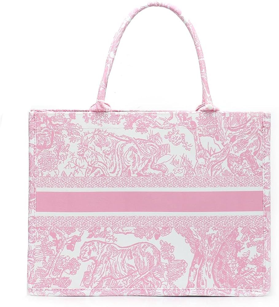 Fashion Luxury Tote Bag Cotton Linen Handbag Large Capacity Jacquard Retro Exquisite | Amazon (US)