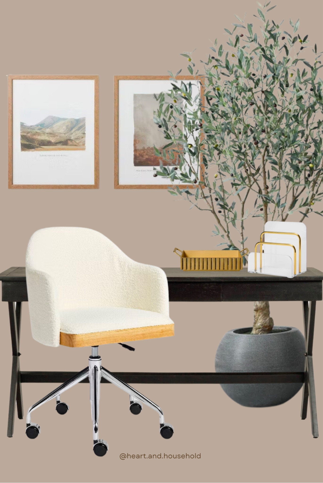 Created some office inspo  around my favorite writing desk by World Market, now on sale and also in black! 🖤 The natural wood is even prettier in person! I love the simplicity of the writing desk for the office but unfortunately have a two monitor system for work with lots of extra hardware and wires. I once saw this hamper used to hide the bulky extra computer items while still looking cute and adding in some texture, and along with some wire hiders attached to the desk (see links), it’s like the wires don’t exist at all. 🤎

#LTKSaleAlert #LTKFamily #LTKHome