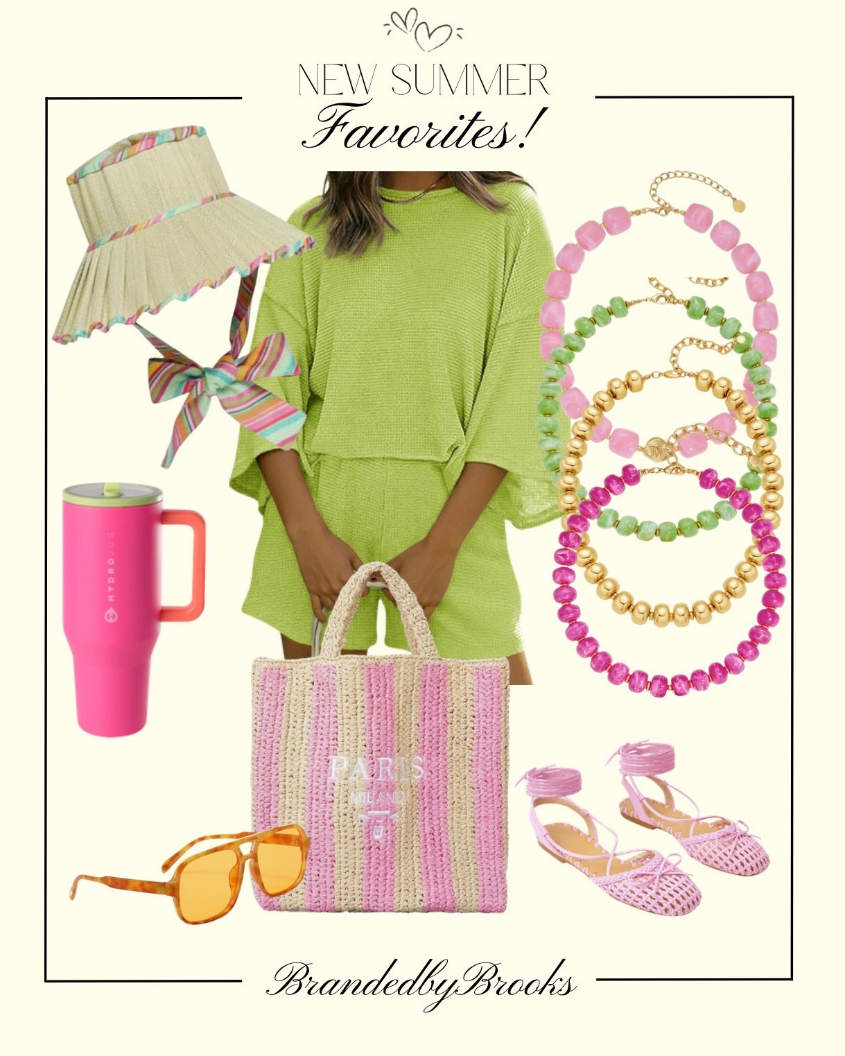 New summer favorites just dropped 💖✨

Obsessed with this lime waffle set — it’s giving comfy and cute!! Paired with the sweetest pink + gold accessories for the ultimate girly summer look 🌸🌿

From beach days to coffee runs, this whole vibe is on repeat ☀️👜

Shop everything here ⬇️

#LTKdayinmylife #LTKSeasonal #LTKFestival