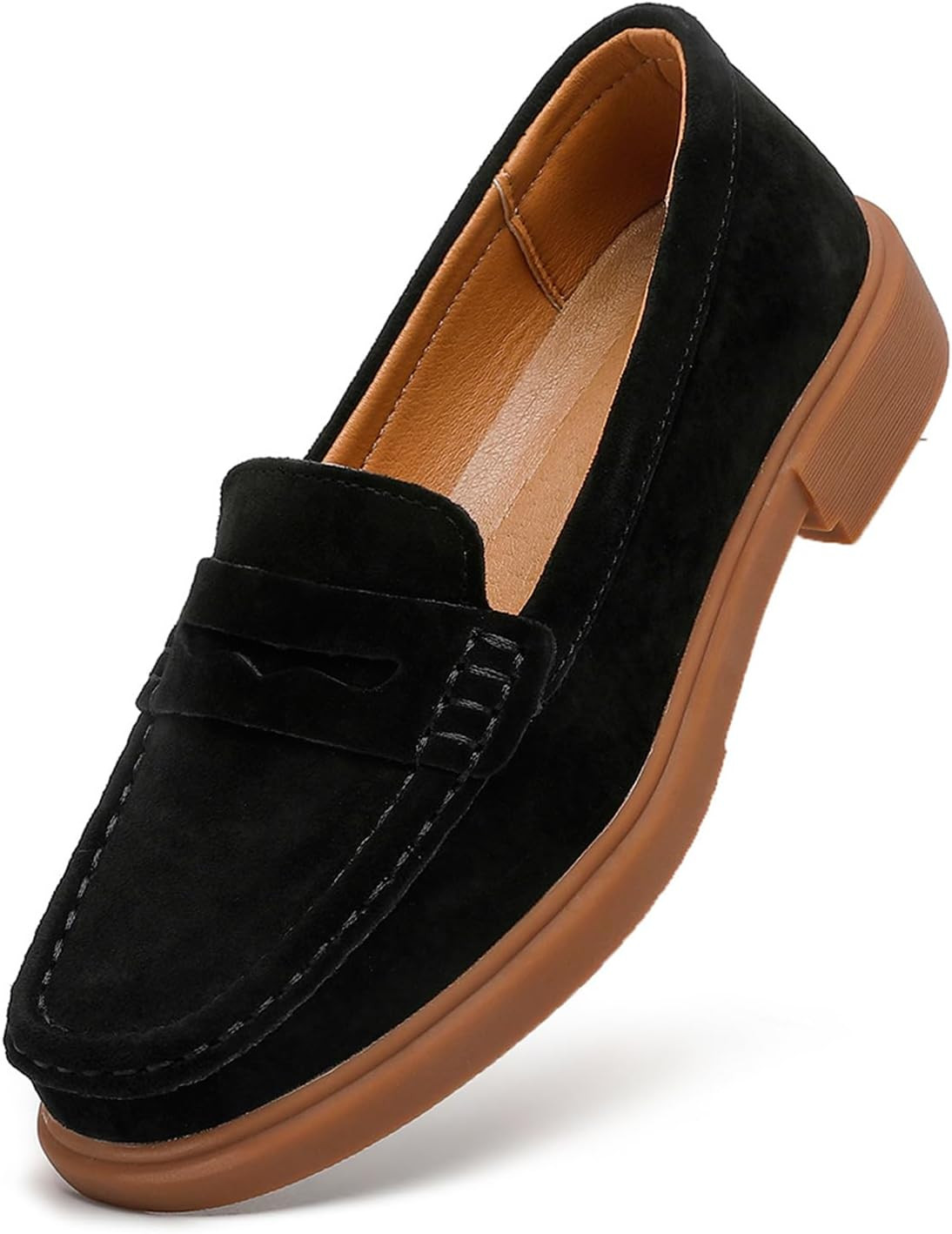 Touchmosees Women's Leather Penny Loafers Slip On Casual Dressy Shoes | Amazon (US)