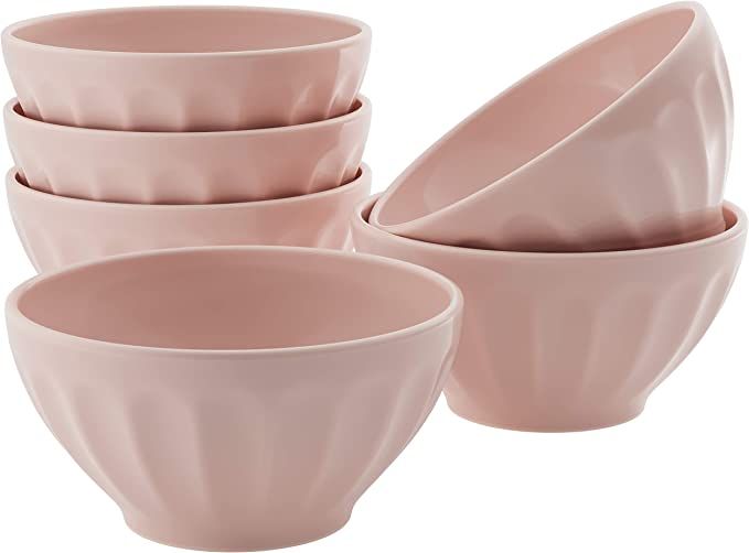 KooK Ceramic Cereal Bowl Set, Kids Breakfast Bowls, Fluted, Microwave and Dishwasher Safe, Kitche... | Amazon (US)