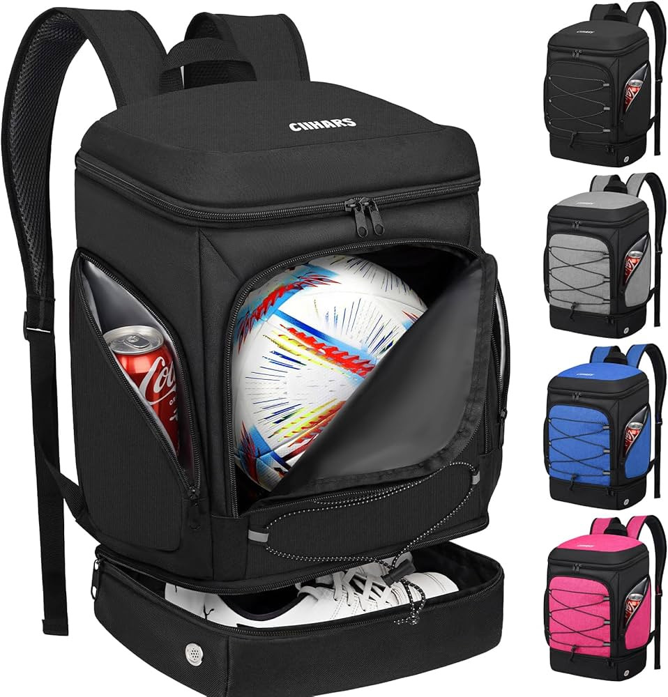 Soccer Backpack,Soccer Bag with Ball Holder, Includes Separate Cleat Shoe and Ball Compartment Sp... | Amazon (US)
