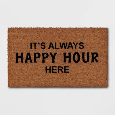 1'6"x2'6" It's Always Happy Hour Here Doormat Black - Threshold™ | Target