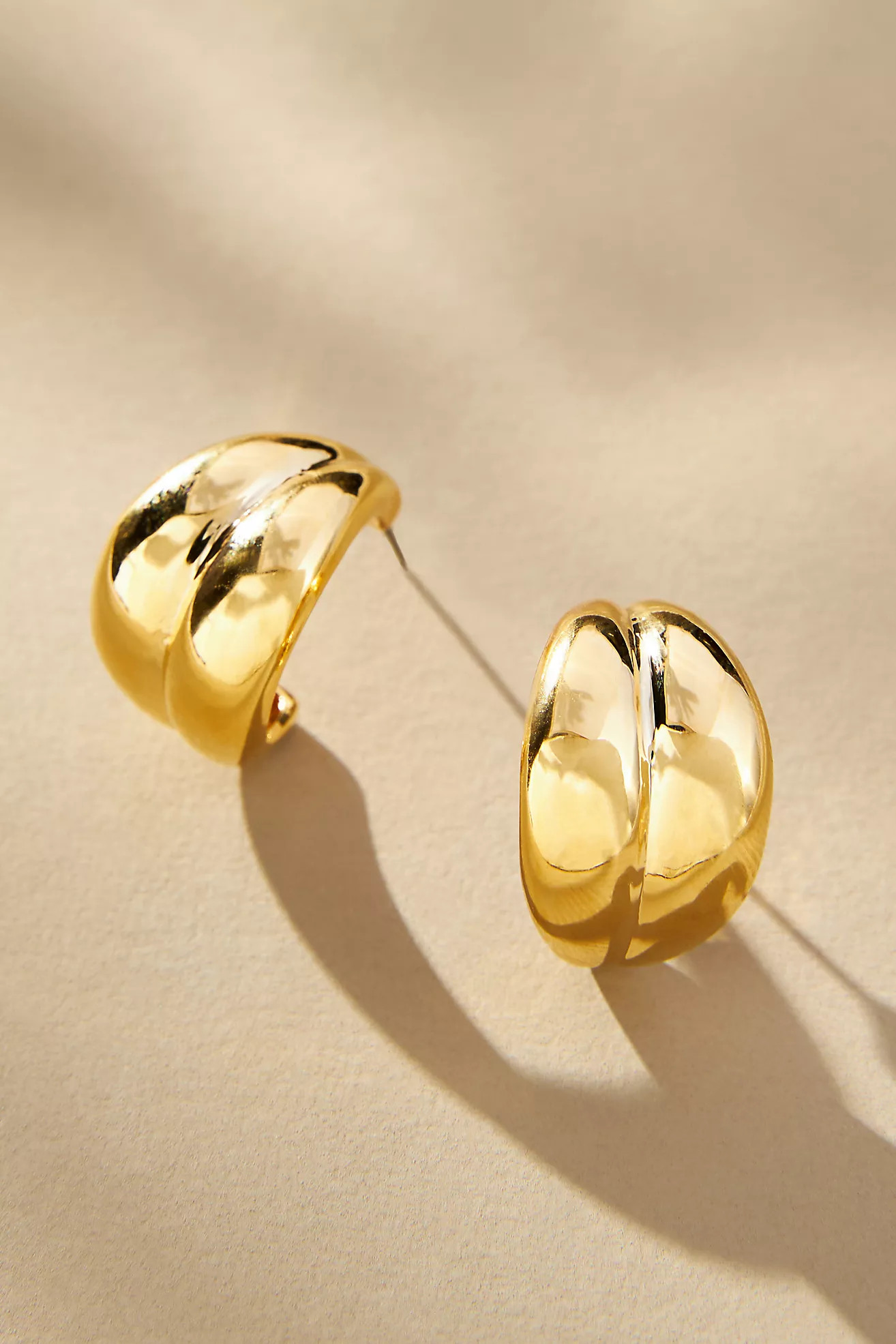 Wide Ribbed Huggie Earrings | Anthropologie (US)