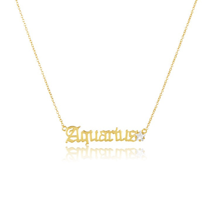 Zodiac Script Necklace | Melinda Maria