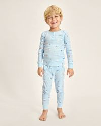 Kids Long Sleeve Coastal Snug Fit Cotton Henley Pajamas - BLUE | Gymboree | Gymboree