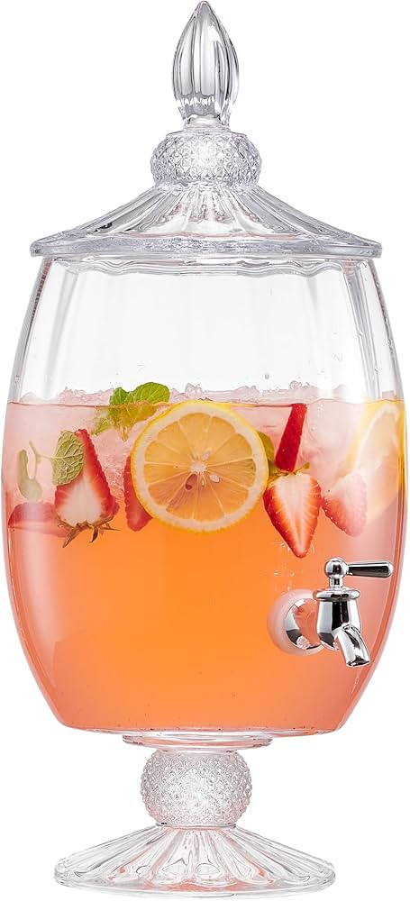 Fifth Avenue Crystal Beverage Dispenser for Countertop - 1.7 Gallon Large Glass Drink Dispenser w... | Amazon (US)