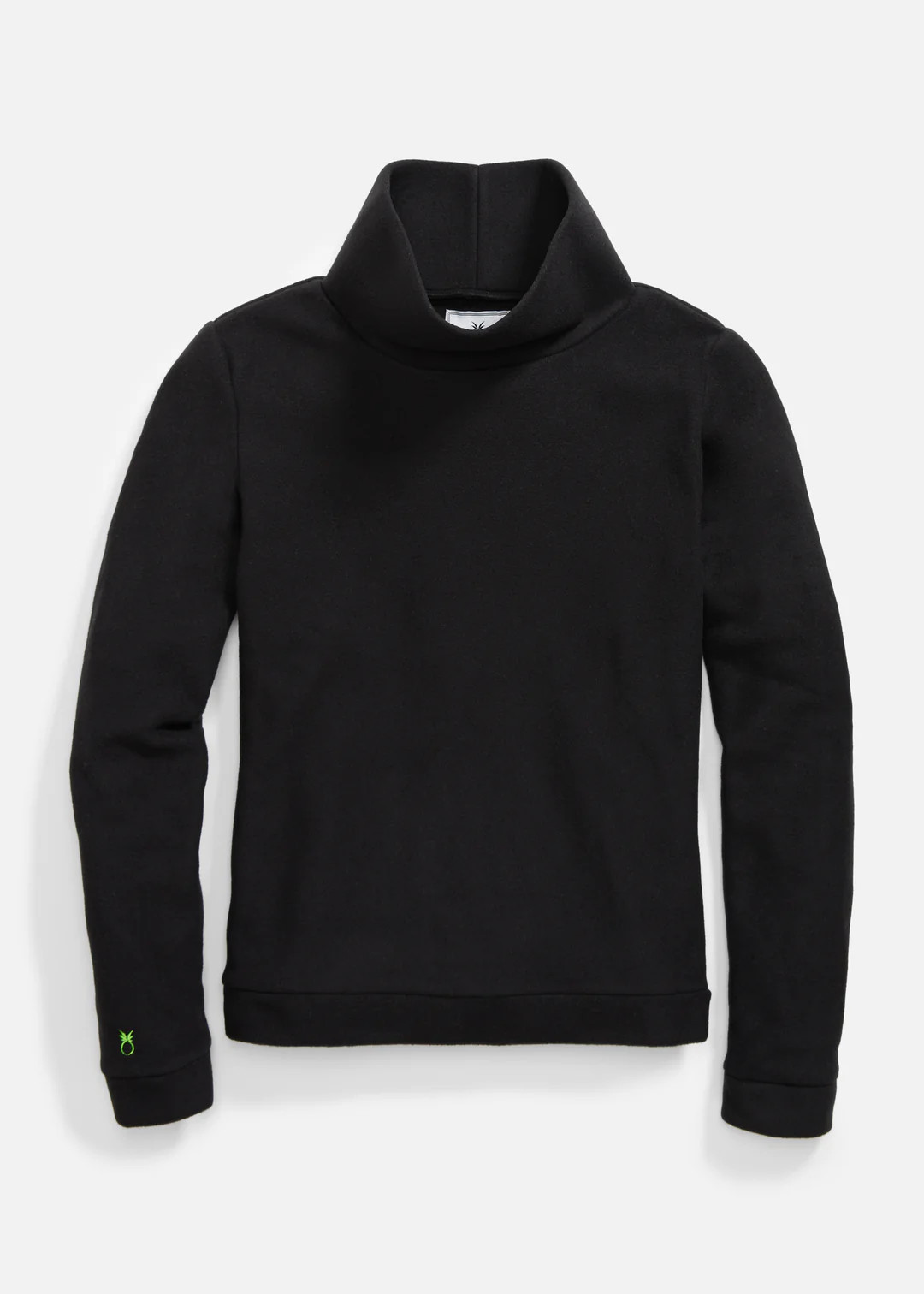 Park Slope Turtleneck in Vello Fleece (Black) | Dudley Stephens