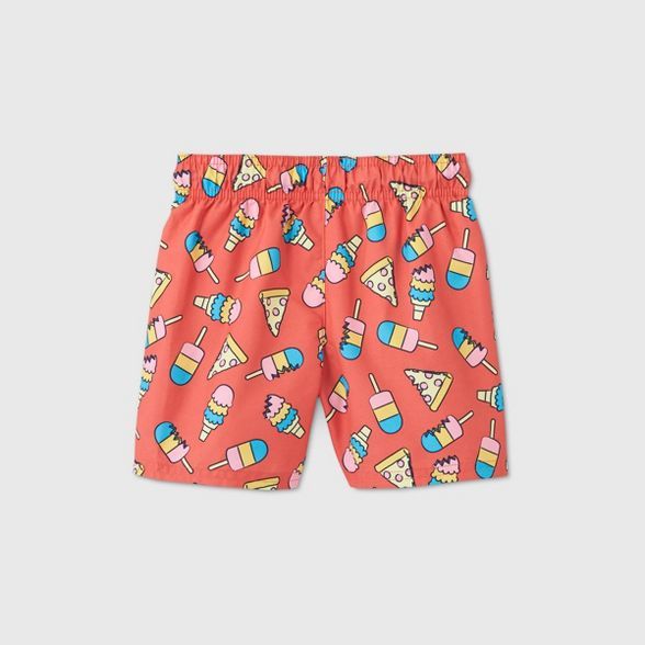 Toddler Boys' Pizza Popsicle Print Swim Trunks - Cat & Jack™ Red | Target