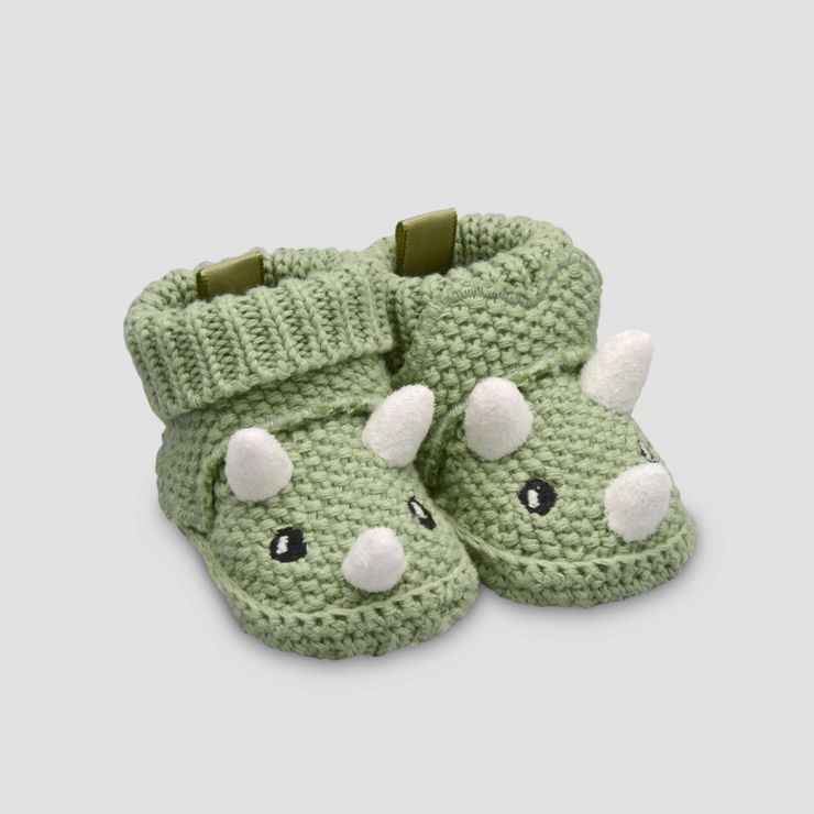 Carter's Just One You® Baby Boys' Dino Knitted Slippers - 0-3M | Target