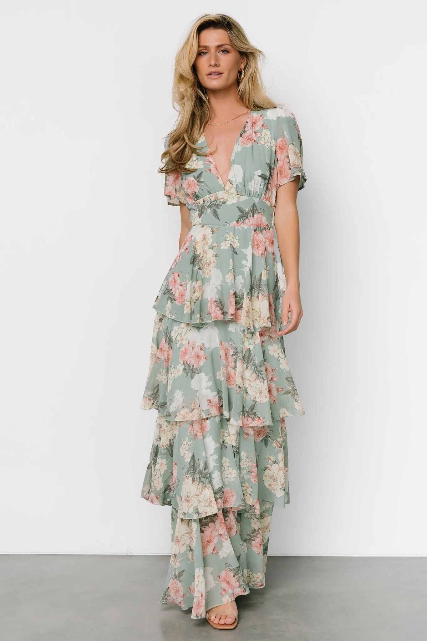 Montaigne Ruffle Maxi Dress | Sage Floral | Baltic Born