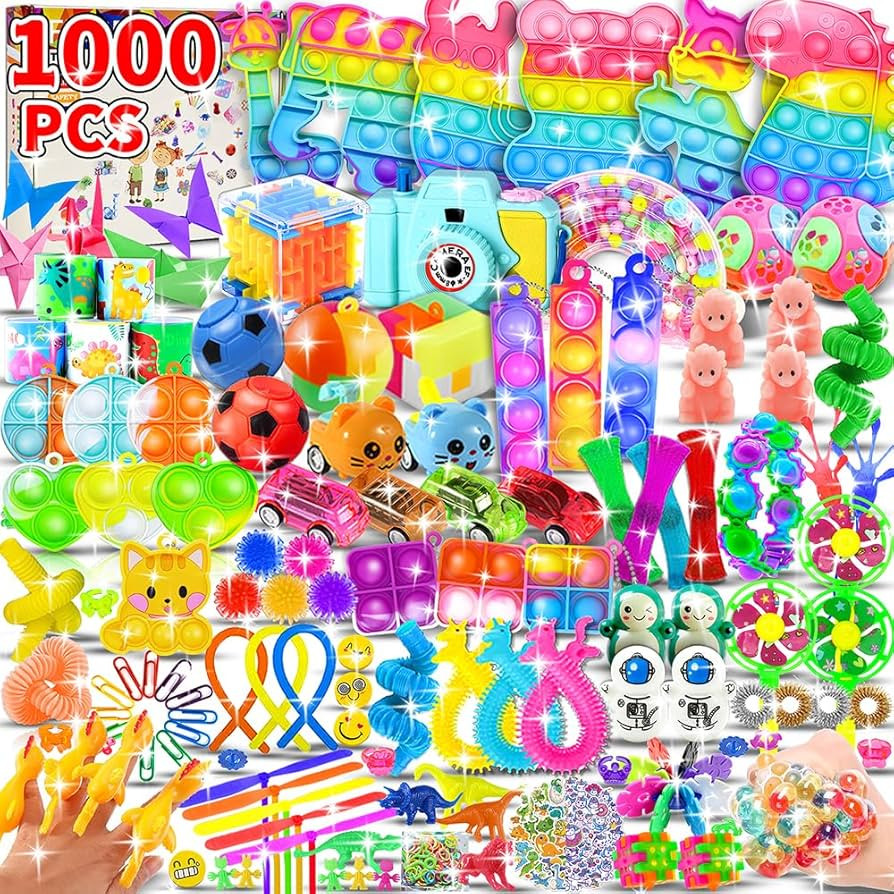 1000pcs Party Favors Goodie Bags for Kids, Fidget Toys Pack, Stocking Pinata Stuffers, Birthday G... | Amazon (US)